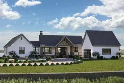 3-Bed Modern Farmhouse Lake House Plan with Wrap Around Porch - 2204 Sq Ft