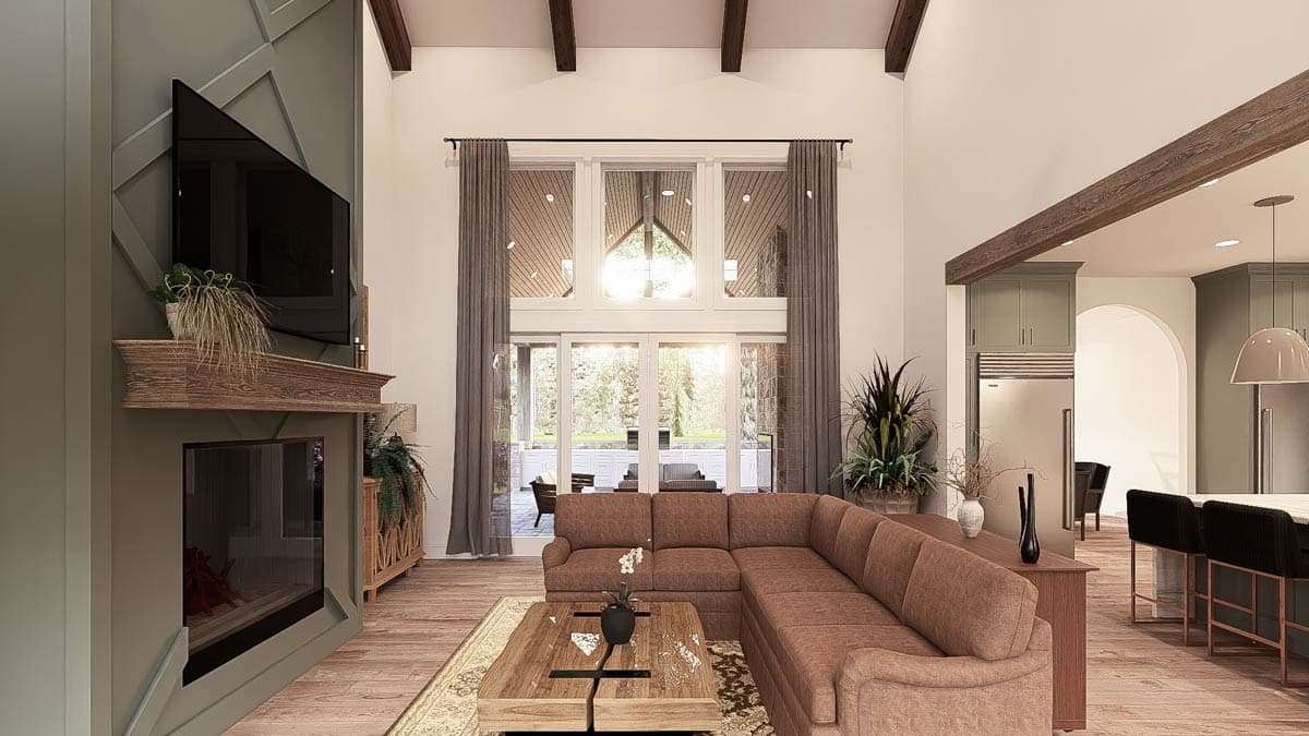 Plan 700501SND: 4-Bed Modern Mountain House Plan with Outdoor Kitchen and Outdoor Fireplace - 4154 Sq Ft - Image #7 - Craftsman, Hill Country, Mountain, New American, Transitional
