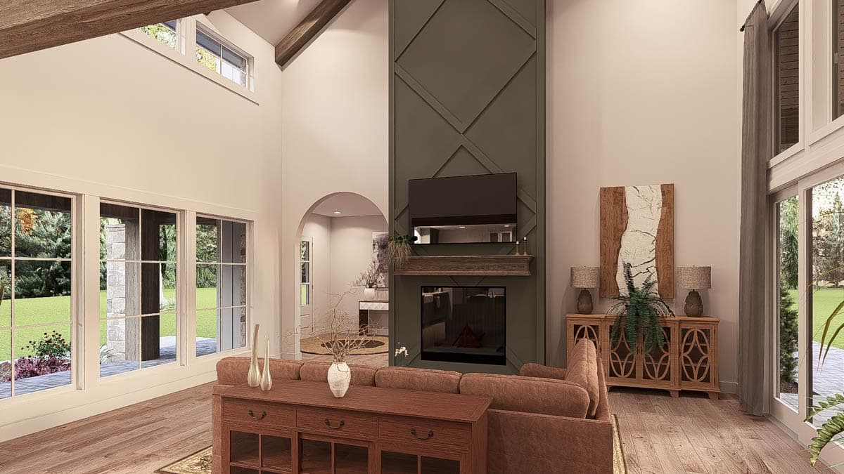 Plan 700501SND: 4-Bed Modern Mountain House Plan with Outdoor Kitchen and Outdoor Fireplace - 4154 Sq Ft - Image #8 - Craftsman, Hill Country, Mountain, New American, Transitional