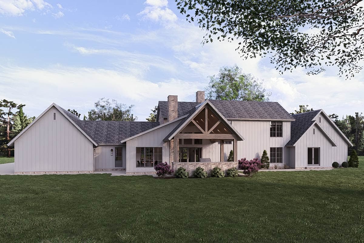 Plan 700501SND: 4-Bed Modern Mountain House Plan with Outdoor Kitchen and Outdoor Fireplace - 4154 Sq Ft - Image #16 - Craftsman, Hill Country, Mountain, New American, Transitional