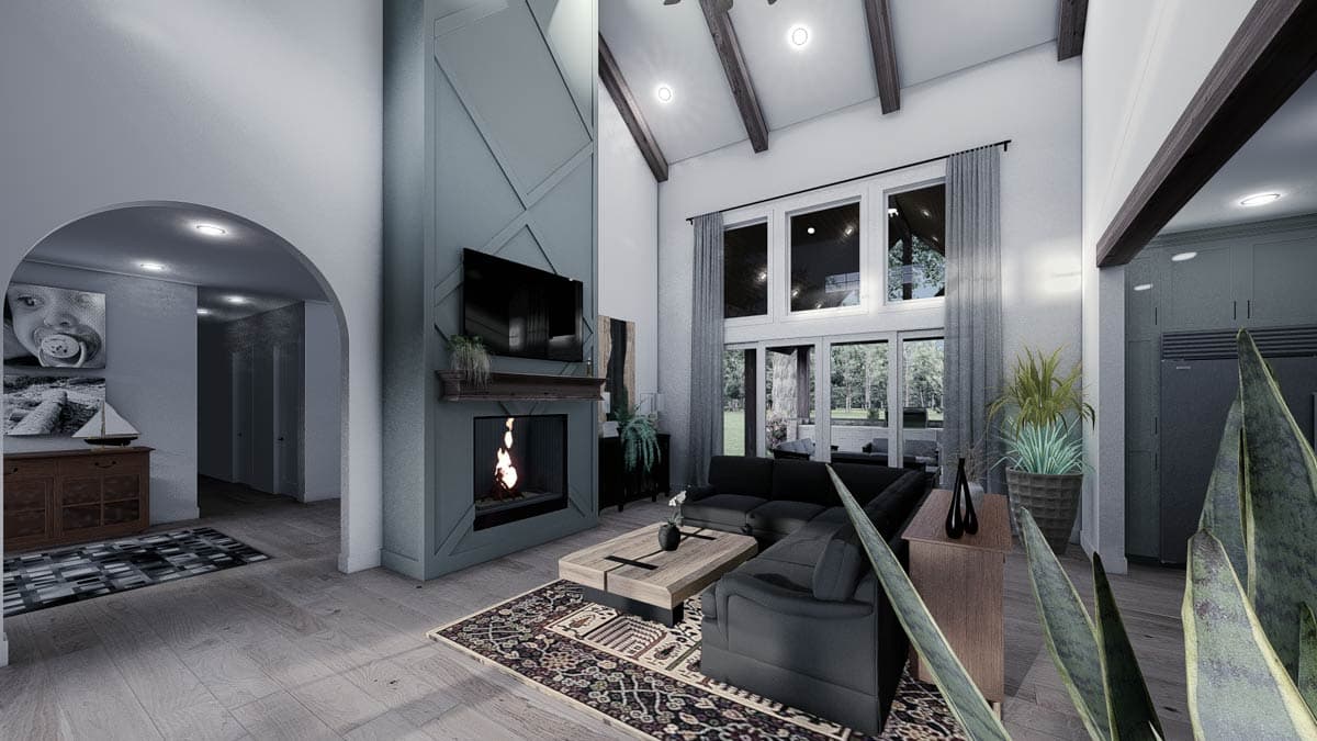 Plan 700501SND: 4-Bed Modern Mountain House Plan with Outdoor Kitchen and Outdoor Fireplace - 4154 Sq Ft - Image #7 - Craftsman, Hill Country, Mountain, New American, Transitional