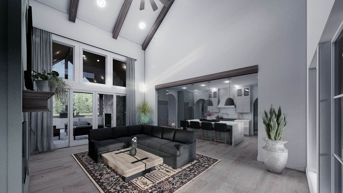 Plan 700501SND: 4-Bed Modern Mountain House Plan with Outdoor Kitchen and Outdoor Fireplace - 4154 Sq Ft - Image #8 - Craftsman, Hill Country, Mountain, New American, Transitional