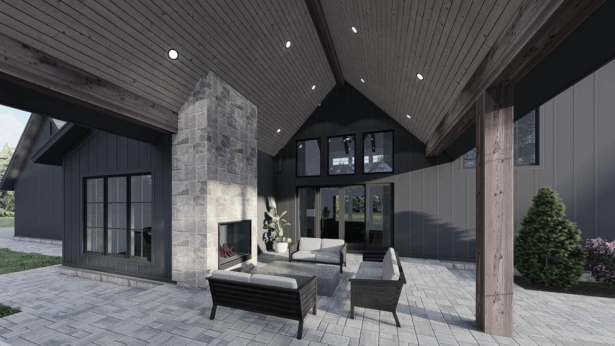 Plan 700501SND: 4-Bed Modern Mountain House Plan with Outdoor Kitchen and Outdoor Fireplace - 4154 Sq Ft - Image #12 - Craftsman, Hill Country, Mountain, New American, Transitional