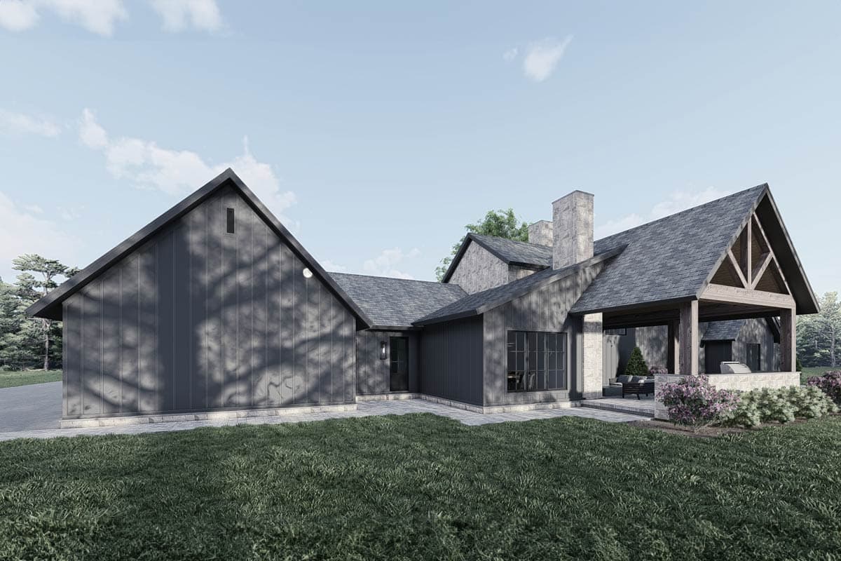 Plan 700501SND: 4-Bed Modern Mountain House Plan with Outdoor Kitchen and Outdoor Fireplace - 4154 Sq Ft - Image #13 - Craftsman, Hill Country, Mountain, New American, Transitional