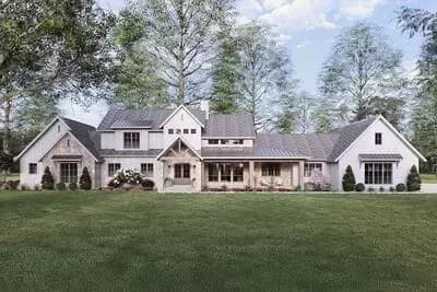 4-Bed Modern Mountain House Plan with Outdoor Kitchen and Outdoor Fireplace - 4154 Sq Ft