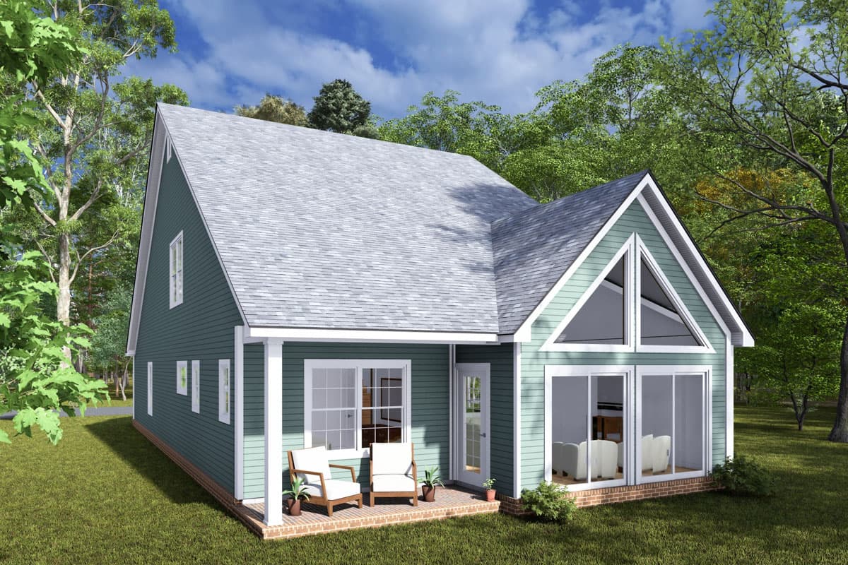 Plan 52373WM: 3-Bed Cottage House Plan with Library or Study Area - 1894 Sq Ft - Image #4 - Cottage, Traditional