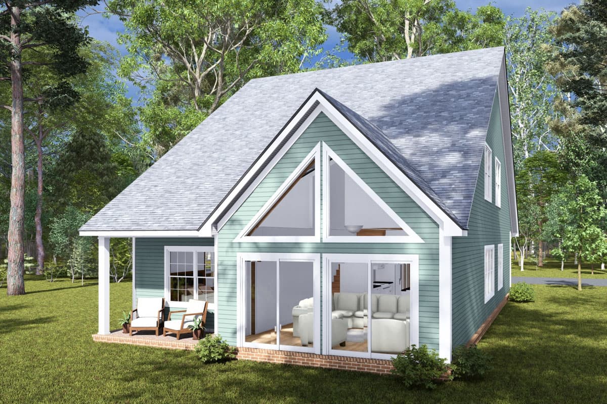 Plan 52373WM: 3-Bed Cottage House Plan with Library or Study Area - 1894 Sq Ft - Image #5 - Cottage, Traditional