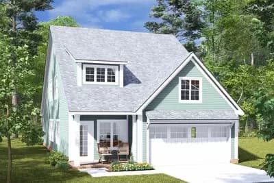 3-Bed Cottage House Plan with Library or Study Area - 1894 Sq Ft