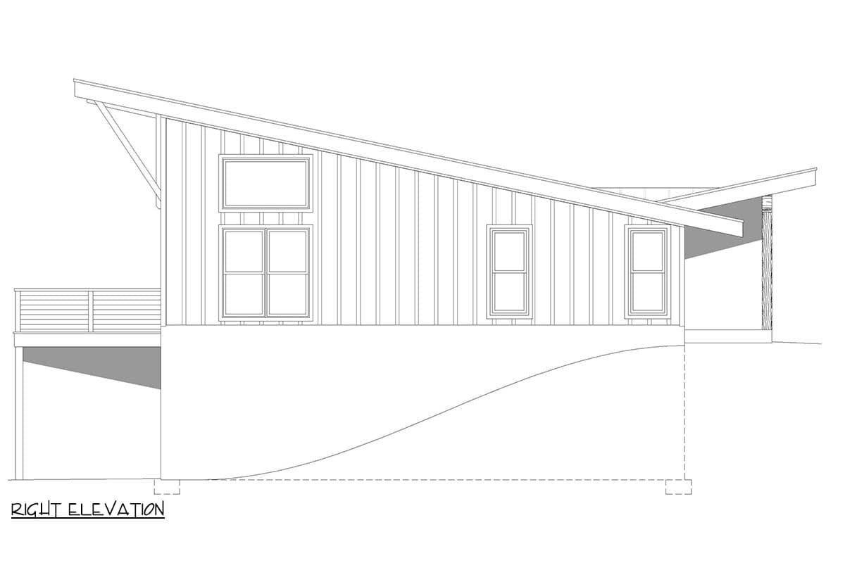 Plan 680437VR: 1-Bed Mountain House Plan with a Front-Sloping Lot and Workshop - 1778 Sq Ft - Image #5 - Country, Craftsman