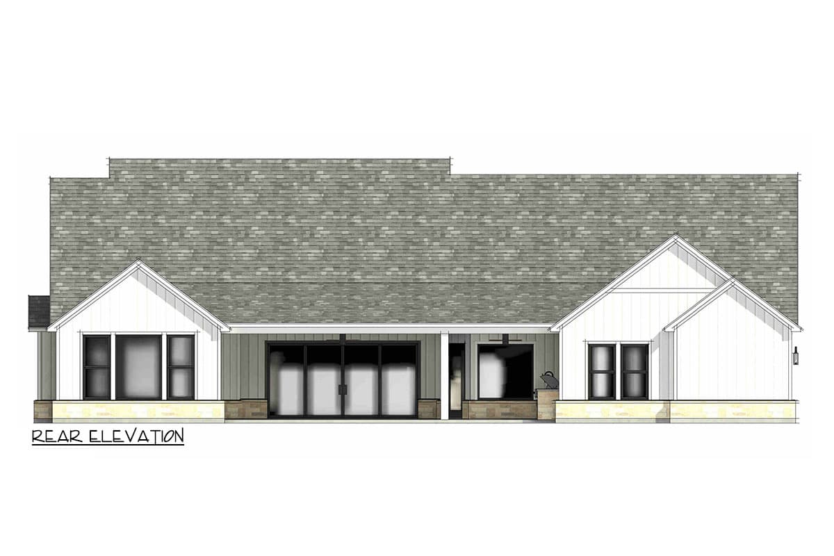 Plan 818134JSS: 4-Bed Modern Farmhouse Plan with Outdoor Kitchen - 3131 Sq Ft - Image #8 - Craftsman, Modern Farmhouse