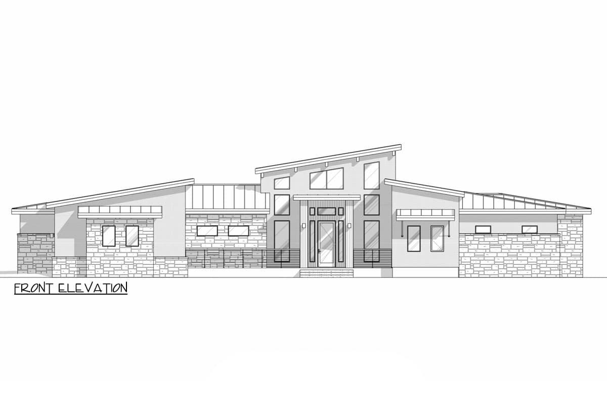 Plan 307723RAD: Single-Story Contemporary House Plan with Outdoor Kitchen - 3551 Sq Ft - Image #10 - Contemporary, Northwest