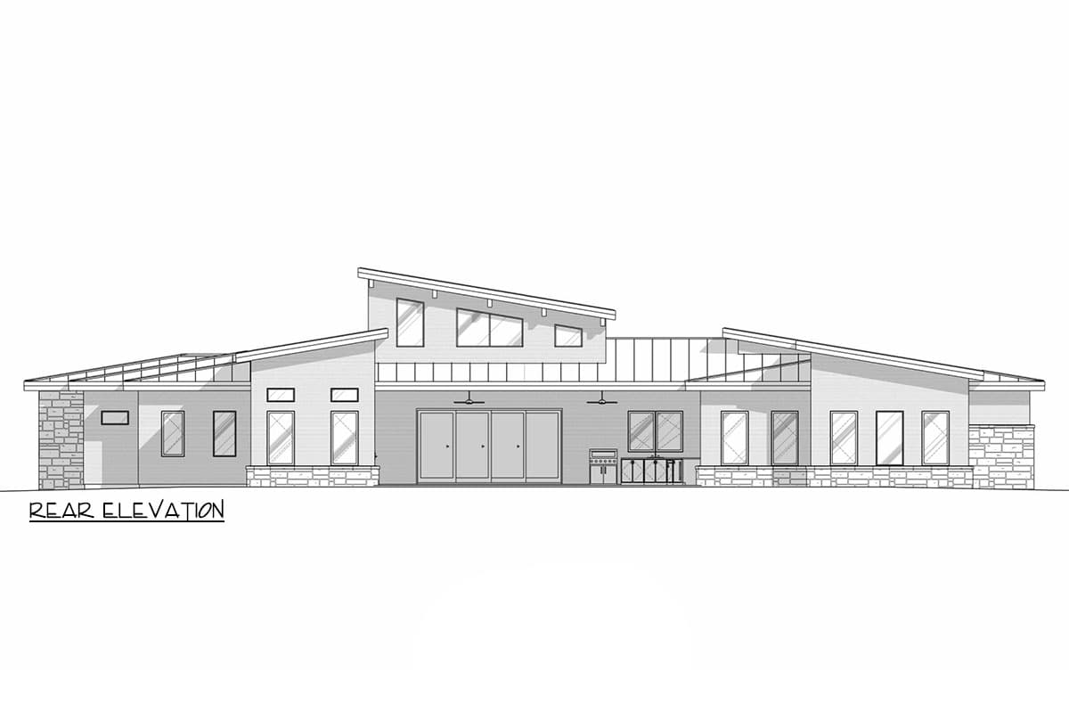 Plan 307723RAD: Single-Story Contemporary House Plan with Outdoor Kitchen - 3551 Sq Ft - Image #8 - Contemporary, Northwest