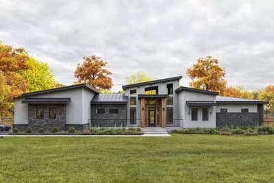Single-Story Contemporary House Plan with Outdoor Kitchen - 3551 Sq Ft