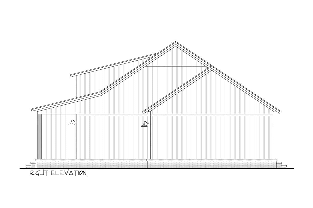 Plan 51978HZ: 2-Bed Rustic Board and Batten Cottage with 2-Car Garage - 1094 Sq Ft - Image #6 - Cabin, Cottage, Country, Rustic, Vacation