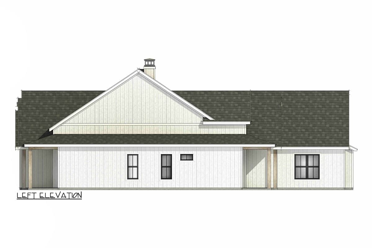 Plan 818136JSS: 4-Bed Modern Farmhouse Plan with Unfinished Bonus Room - 3000 Sq Ft - Image #7 - Craftsman, Farmhouse, Modern Farmhouse