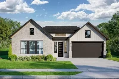 3-Bed Contemporary Hill Country Cottage House Plan with 2-Car Garage - 1657 Sq Ft