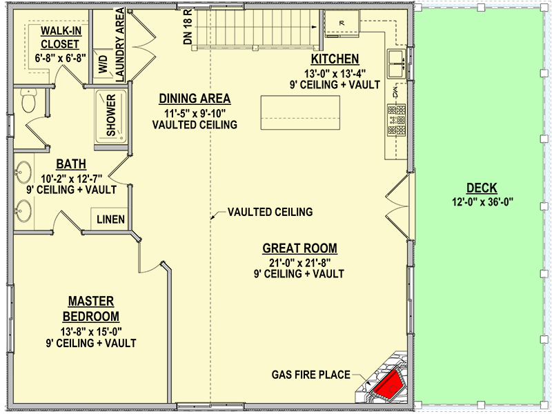 Plan 225012RBS: Two-Story Detached Garage ADU Plan with 1-Bed Apartment Above - 1296 Sq Ft - Floor Plan - 2nd Floor - Carriage, Cottage, Country, Traditional
