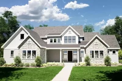 4-Bed New American House Plan with Loft - 3250 Sq Ft