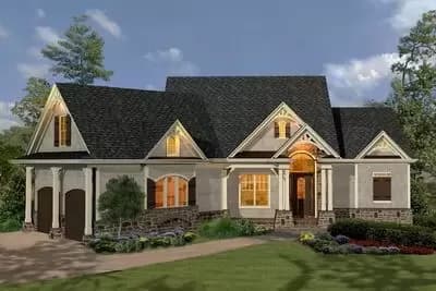 3-Bed Craftsman Lake House Plan with Jack & Jill Bath - 2365 Sq Ft