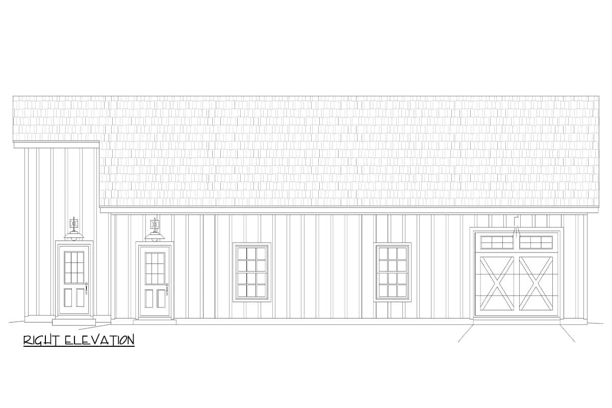 Plan 680443VR: 3-Car Detached Garage Plan with RV Bay - 1744 Sq Ft - Image #5 - Traditional
