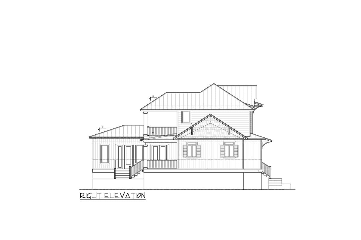 Plan 33268ZR: Two-Story Coastal Contemporary House Plan with Outdoor Kitchen - 3262 Sq Ft - Image #4 - Beach, Coastal, Coastal Contemporary, Florida-Style, Transitional