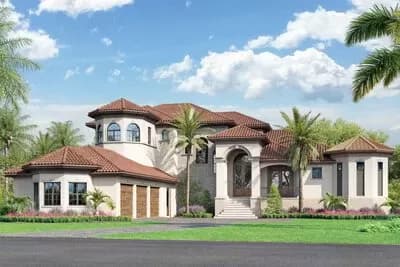 5-Bed Mediterranean House Plan with Vaulted Great Room - 4234 Sq Ft
