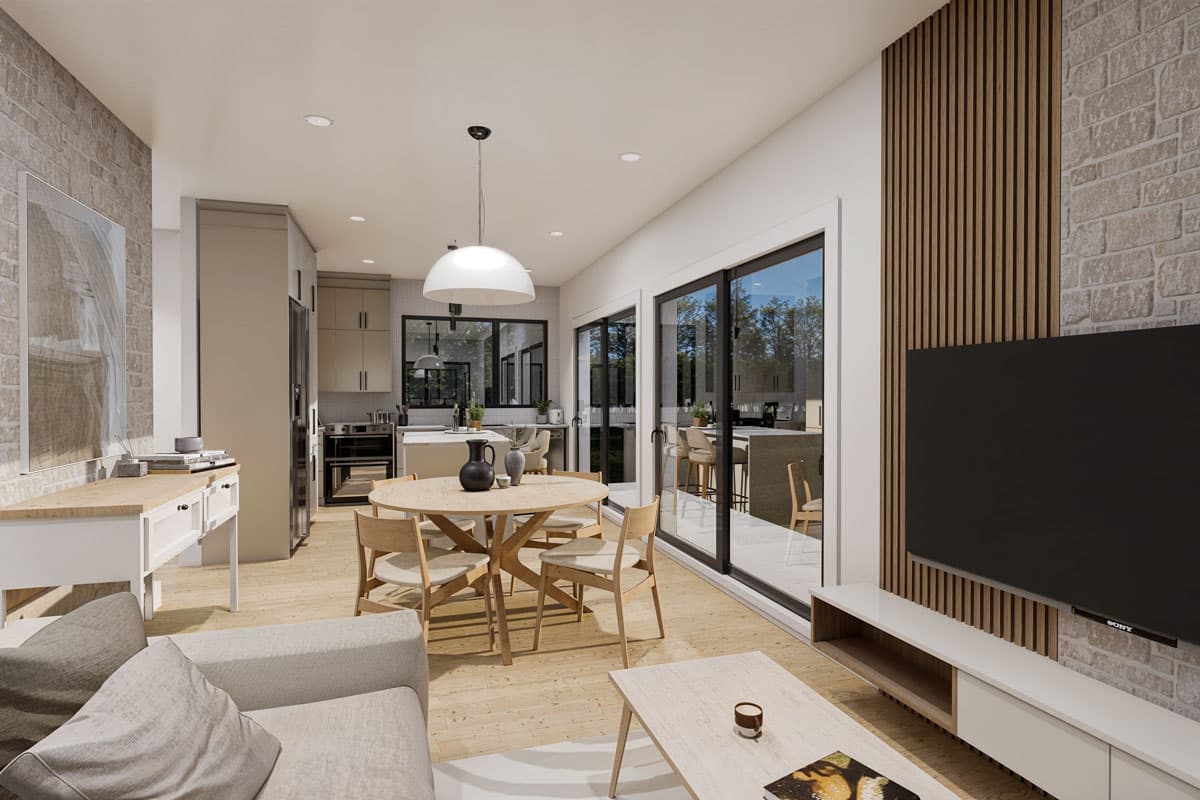 Plan 22698DR: 2-Bed Modern Vacation House Plan with Home Office and 2nd Floor Master Suite - 1200 Sq Ft - Image #4 - Contemporary, Modern, Mountain, Vacation