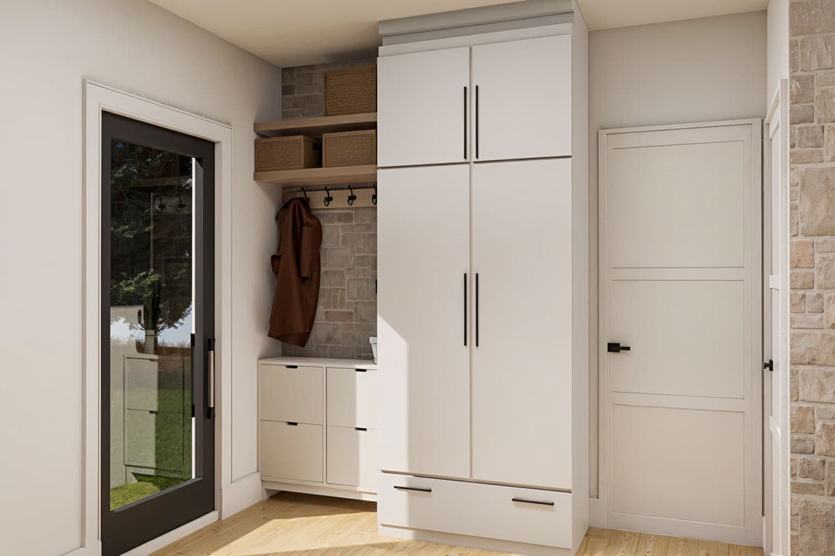 Plan 22698DR: 2-Bed Modern Vacation House Plan with Home Office and 2nd Floor Master Suite - 1200 Sq Ft - Image #10 - Contemporary, Modern, Mountain, Vacation