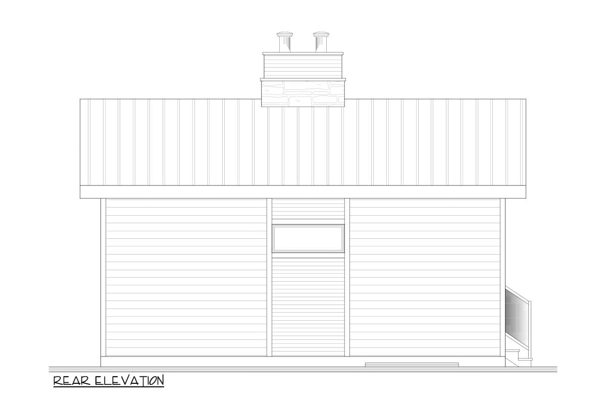 Plan 22700DR: 3-Bed Modern Mountain House Plan with Stacked Porches - 1528 Sq Ft - Image #9 - Contemporary, Mid Century Modern, Modern, Mountain, Vacation