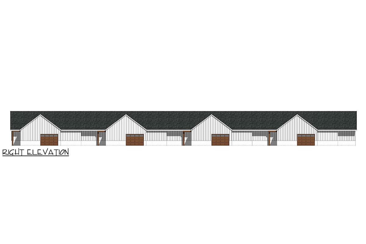 Plan 420184WNT: One-Story Fourplex House Plan With Flex Room - 1160 Per Unit - Image #5