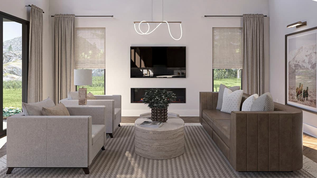 Plan 623440DJ: 6-Bed Barndominium House Plan with Two-Story Great Room - 3991 Sq Ft - Image #7 - Barndominium