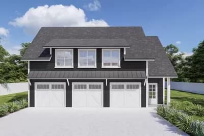 Carriage House Detached Garage Plan with 1 or 2 Bed Apartment - 1345 Sq Ft