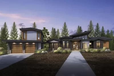 4 Bed Contemporary Mountain House Plan with Studio Above Garage - 3397 Sq Ft