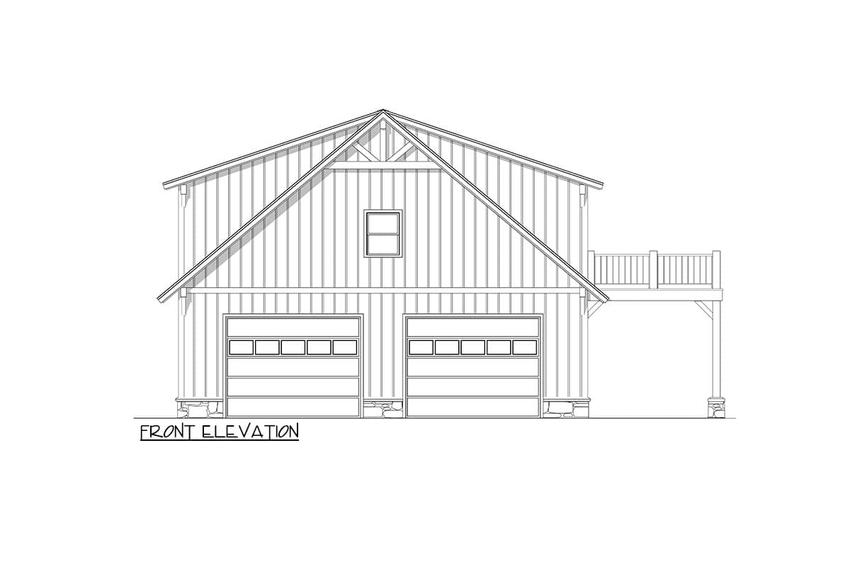 Plan 225013RBS: Two-Story Detached Garage with Attached Apartment Plan - 1440 Sq Ft - Image #8 - Country, Traditional