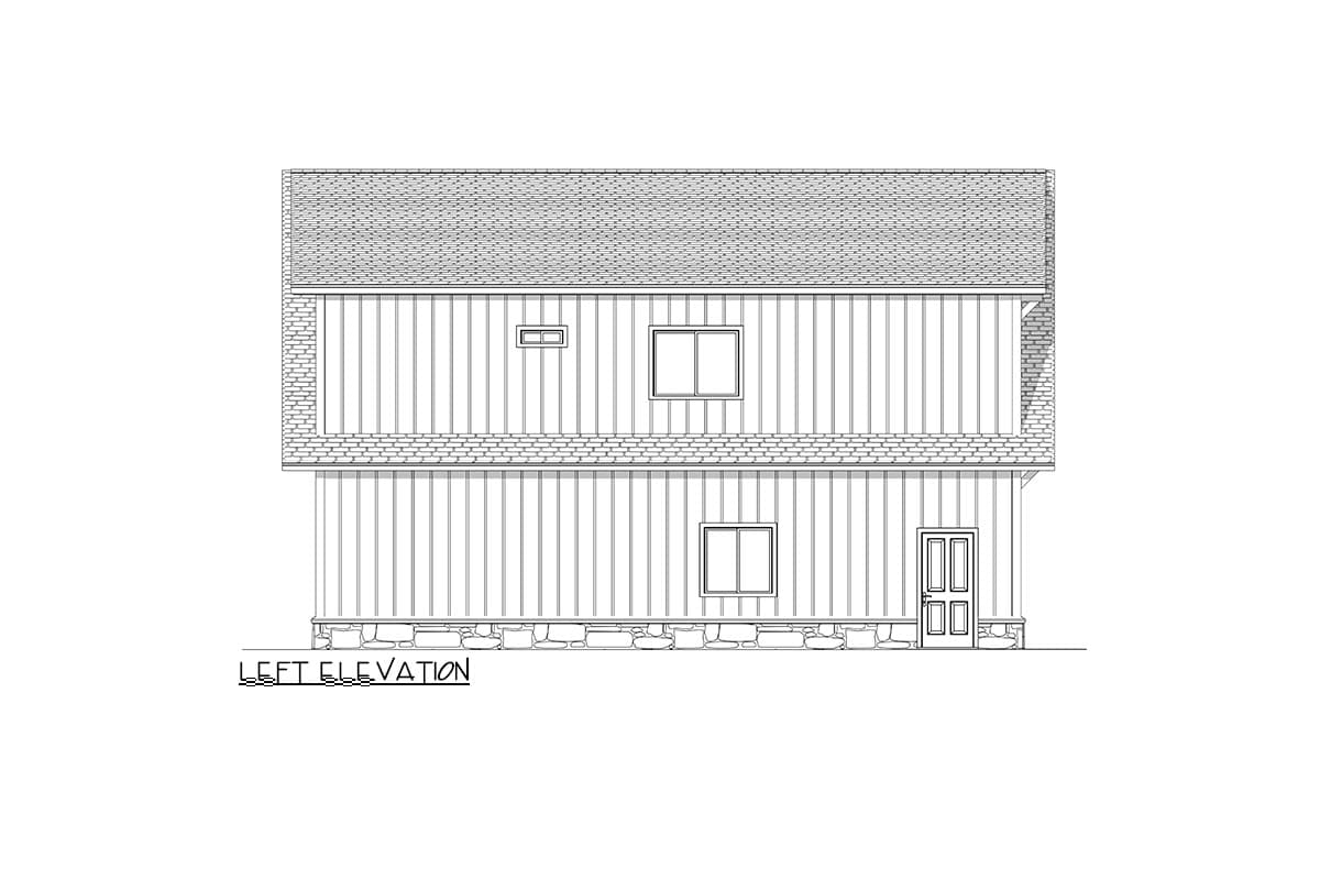 Plan 225013RBS: Two-Story Detached Garage with Attached Apartment Plan - 1440 Sq Ft - Image #9 - Country, Traditional