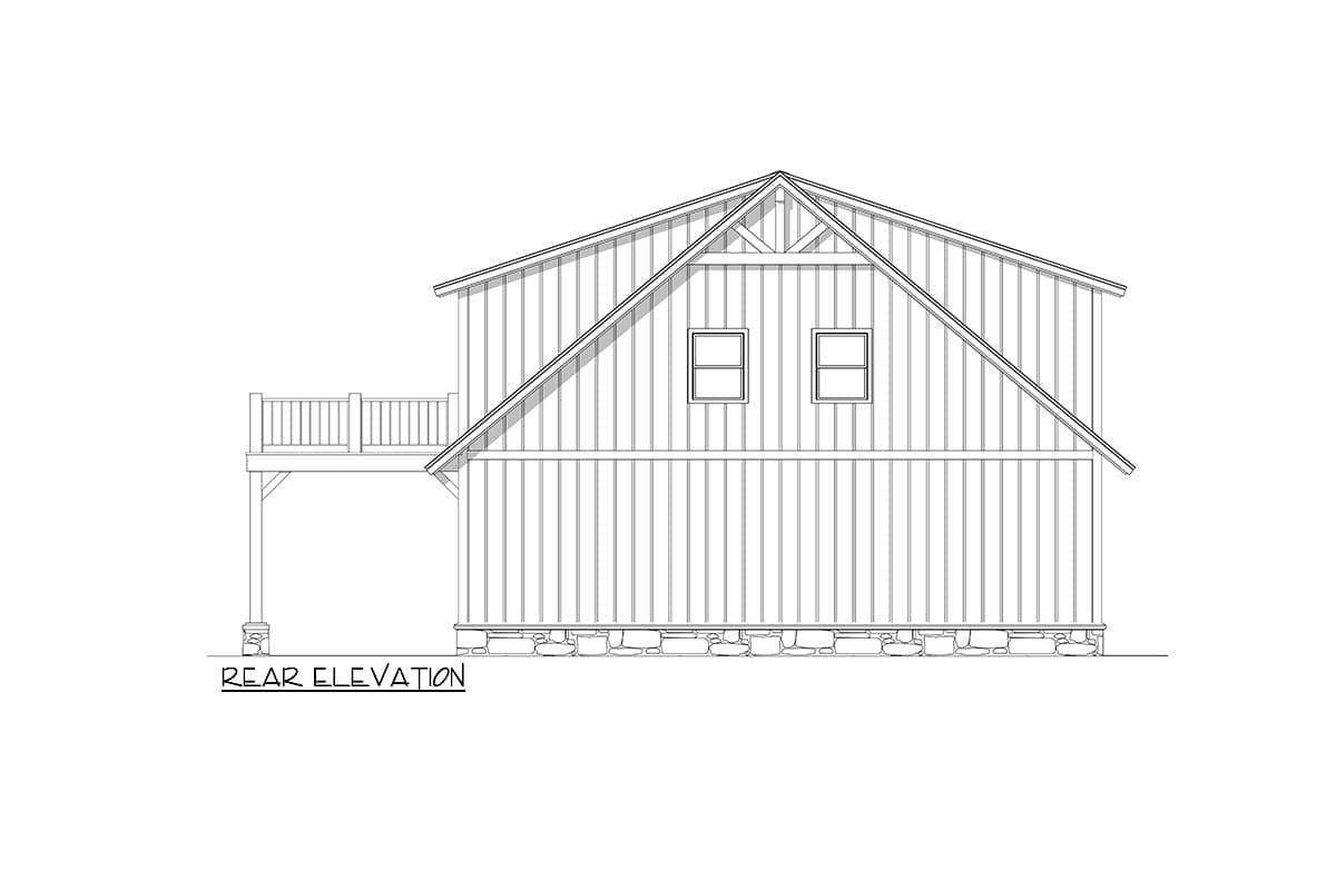 Plan 225013RBS: Two-Story Detached Garage with Attached Apartment Plan - 1440 Sq Ft - Image #10 - Country, Traditional