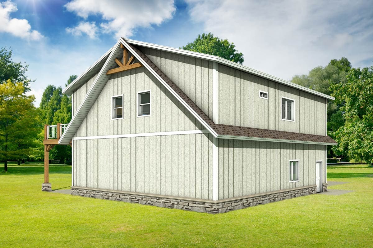 Plan 225013RBS: Two-Story Detached Garage with Attached Apartment Plan - 1440 Sq Ft - Image #7 - Country, Traditional