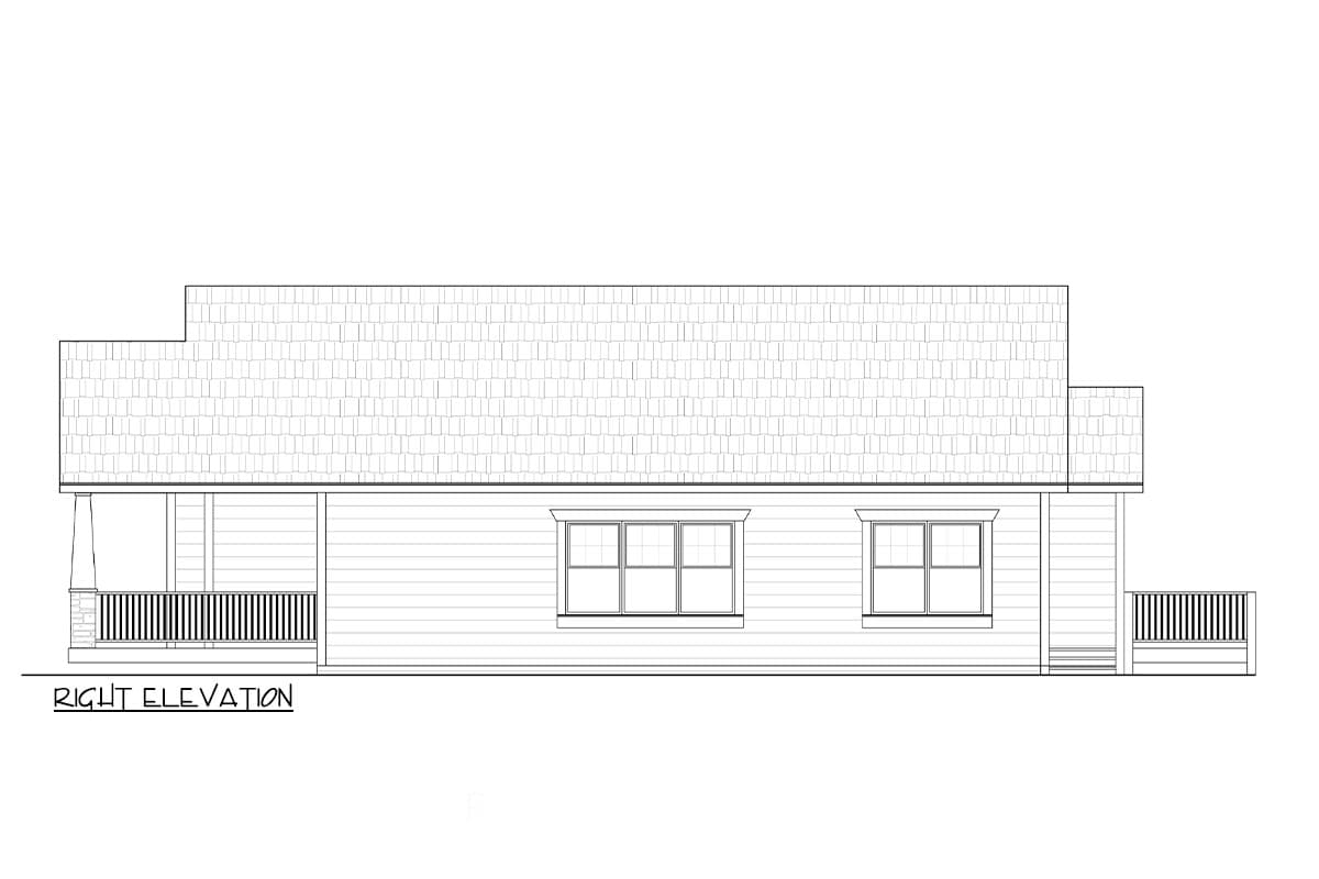 Plan 520020RKY: 3-Bed Country Craftsman House Plan with Great Room - 1529 Sq Ft - Image #5 - Cottage, Country, Craftsman, Northwest, Rustic