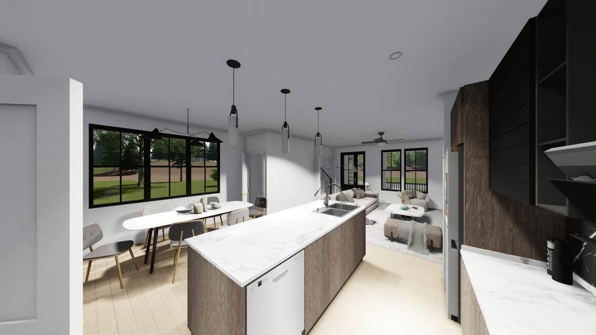 Plan 500086VV: Two-Story Narrow Lot House Plan with Home Office - 1685 Sq Ft - Image #10 - Country, Traditional