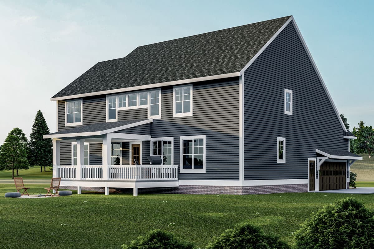 Plan 500087VV: 4-Bed Traditional Shingle House Plan with Library - 3314 Sq Ft - Image #5 - Shingle, Traditional