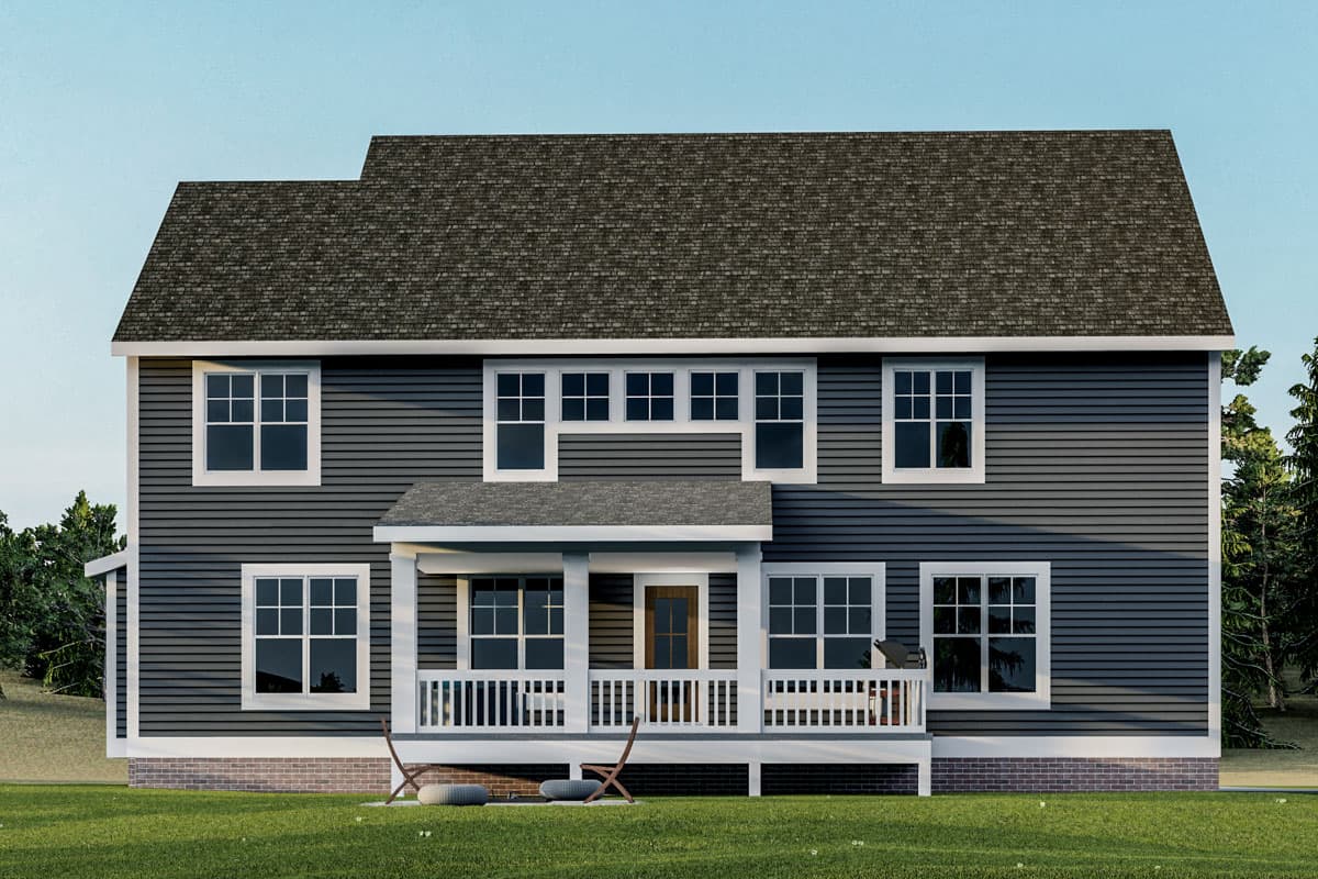 Plan 500087VV: 4-Bed Traditional Shingle House Plan with Library - 3314 Sq Ft - Image #7 - Shingle, Traditional