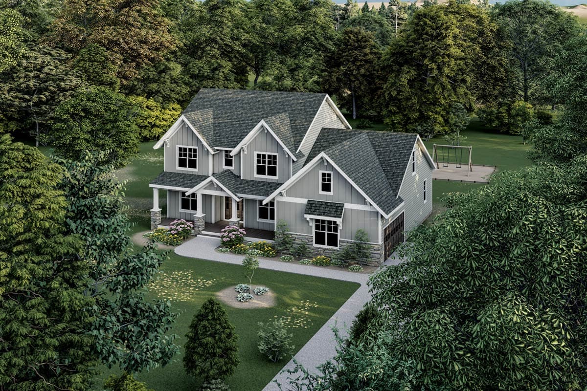 Plan 500088VV: Two-Story 4-Bedroom New American Craftsman House Plan with Loft Above - 2982 Sq Ft - Image #9 - Country, Craftsman, New American, Traditional