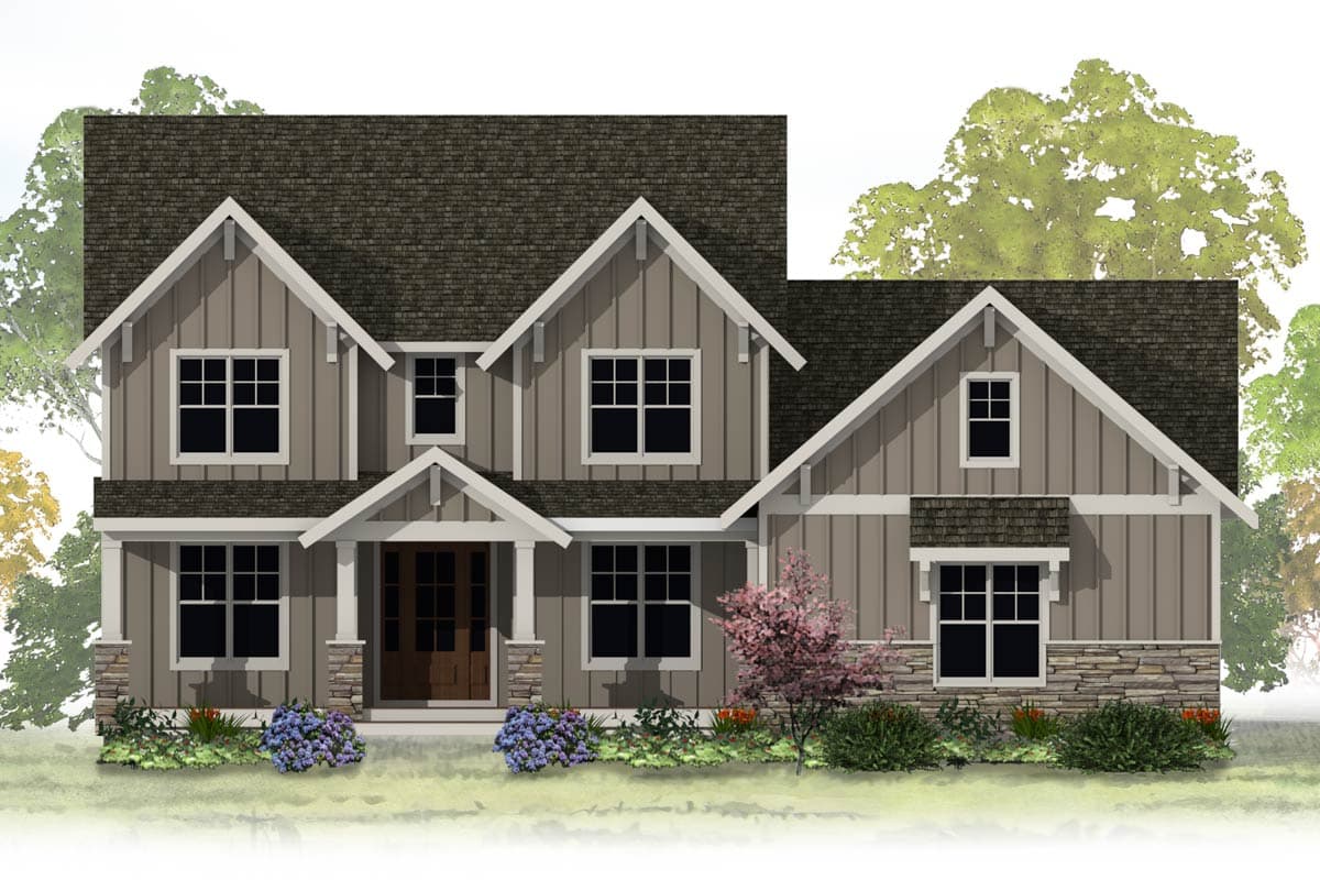 Plan 500088VV: Two-Story 4-Bedroom New American Craftsman House Plan with Loft Above - 2982 Sq Ft - Image #10 - Country, Craftsman, New American, Traditional