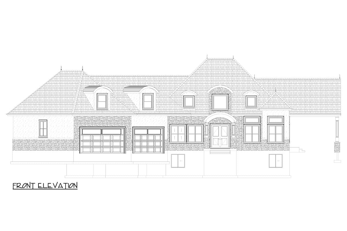 Plan 61537UT: 3-Bed Traditional House Plan with Oversize Angled 5-Car Garage - 3270 Sq Ft - Image #21 - Spanish, Traditional, Transitional