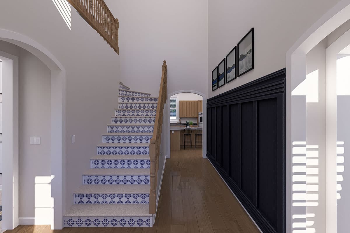 Plan 61537UT: 3-Bed Traditional House Plan with Oversize Angled 5-Car Garage - 3270 Sq Ft - Image #8 - Spanish, Traditional, Transitional