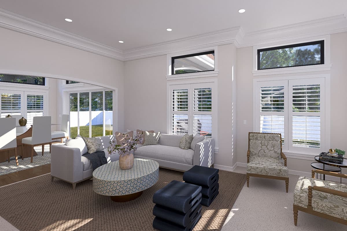 Plan 61537UT: 3-Bed Traditional House Plan with Oversize Angled 5-Car Garage - 3270 Sq Ft - Image #11 - Spanish, Traditional, Transitional
