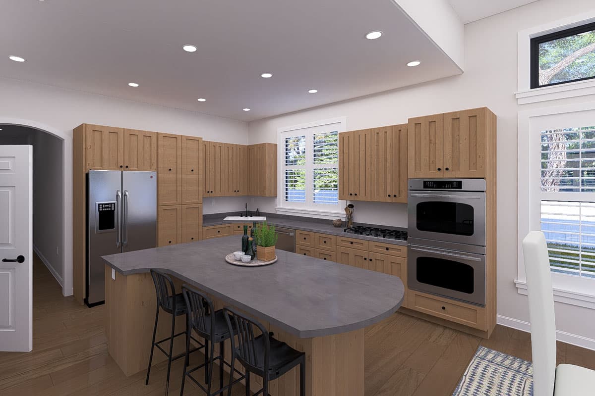Plan 61537UT: 3-Bed Traditional House Plan with Oversize Angled 5-Car Garage - 3270 Sq Ft - Image #15 - Spanish, Traditional, Transitional