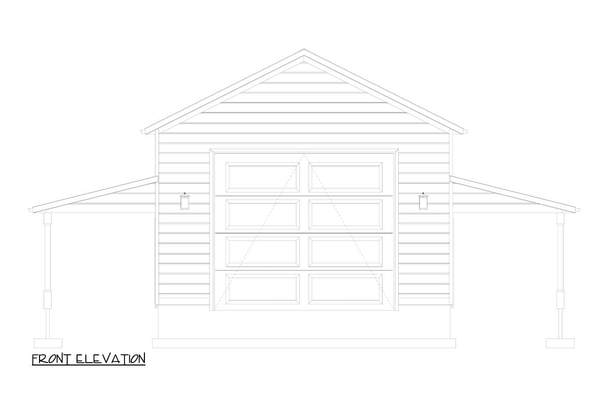 Plan 61539UT: Contemporary 4-Car Detached RV Garage - 1300 Sq Ft - Image #7 - Barndominium, Contemporary