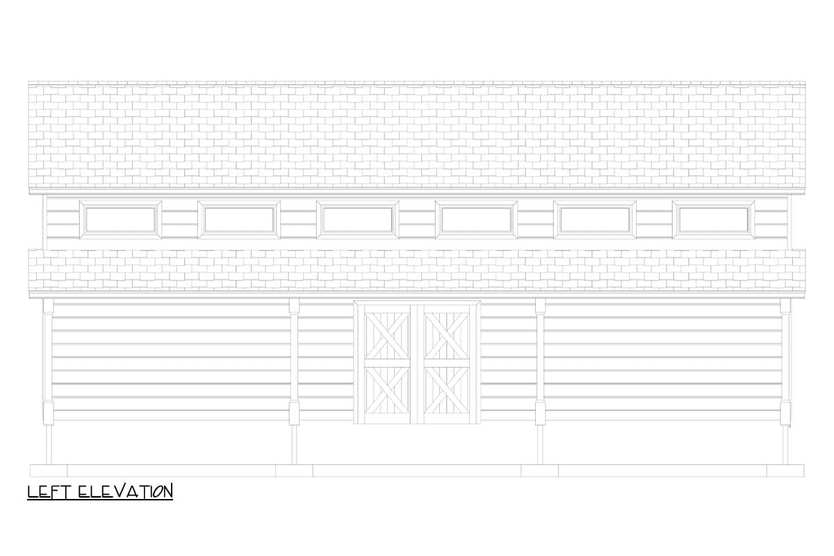 Plan 61539UT: Contemporary 4-Car Detached RV Garage - 1300 Sq Ft - Image #8 - Barndominium, Contemporary
