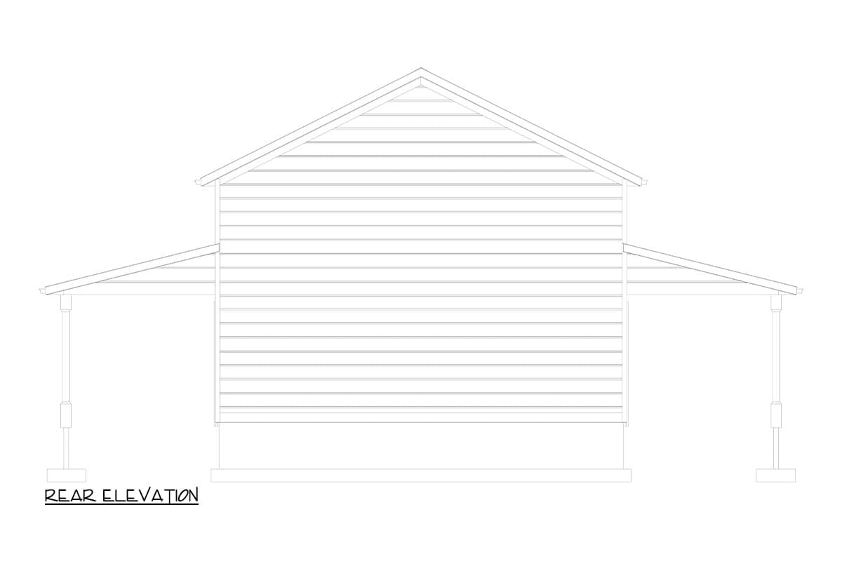 Plan 61539UT: Contemporary 4-Car Detached RV Garage - 1300 Sq Ft - Image #9 - Barndominium, Contemporary